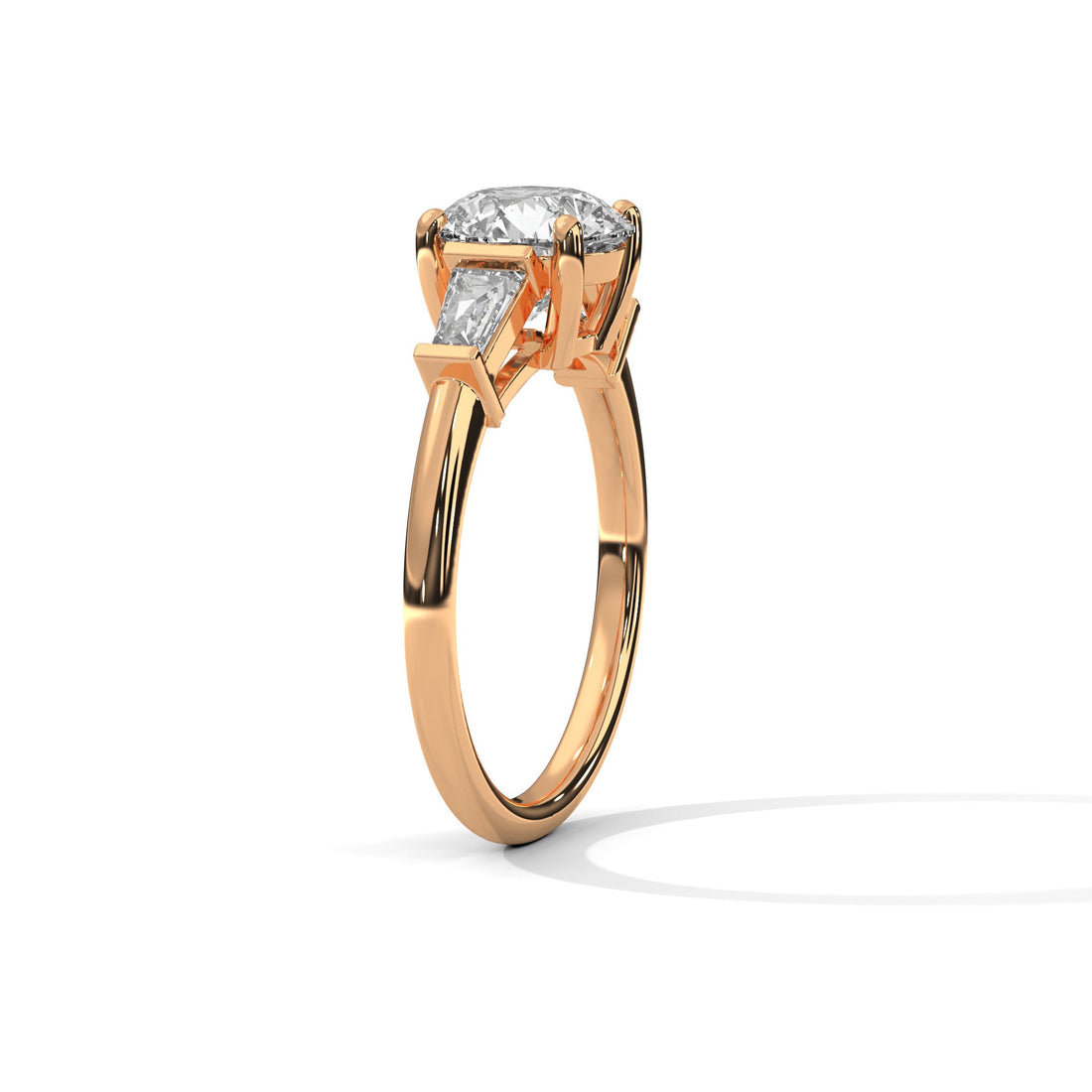 Lumina 2.58 CTW Round-Cut & Baguette Diamond Three-Stone Ring | E-VVS2