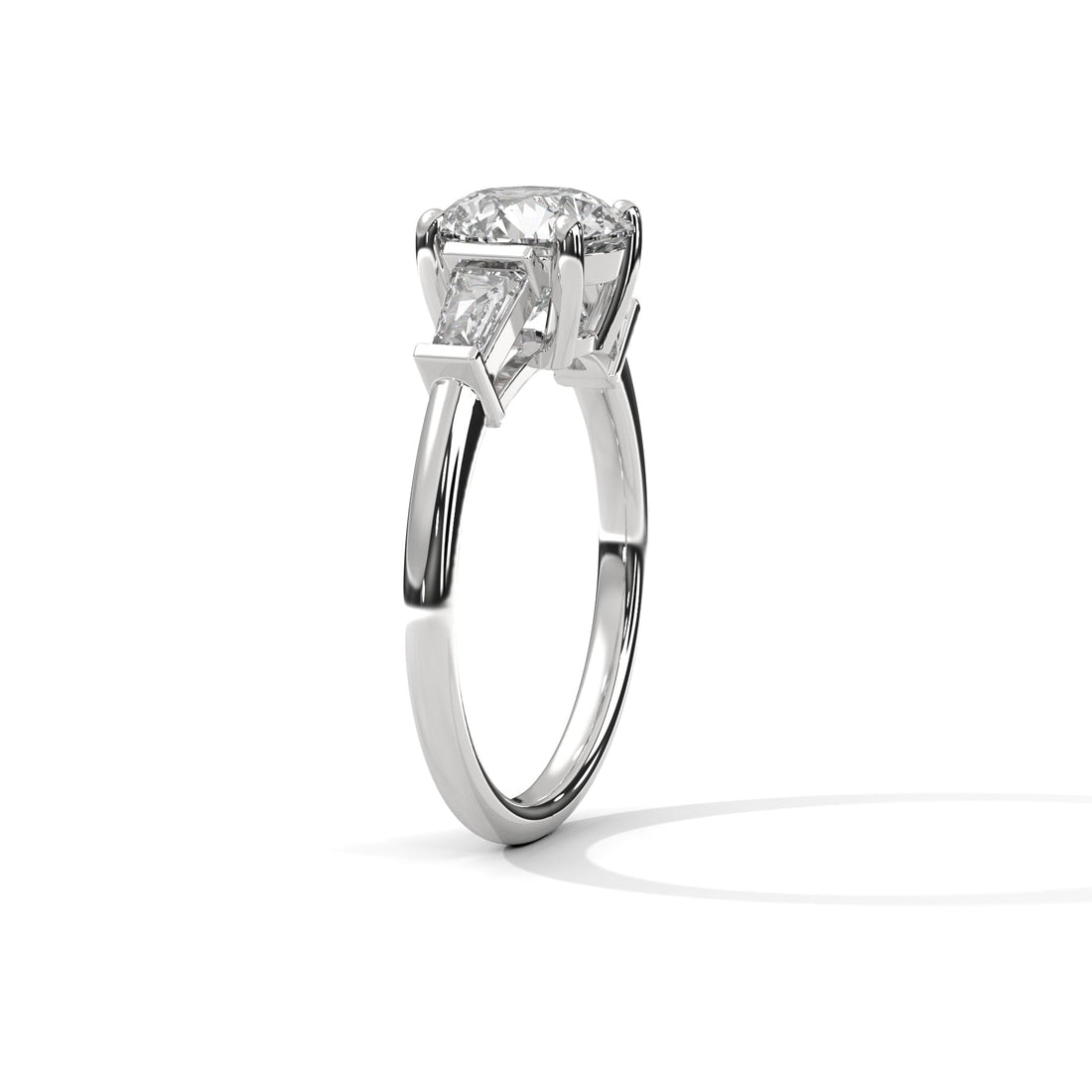 Lumina 2.58 CTW Round-Cut & Baguette Diamond Three-Stone Ring | E-VVS2
