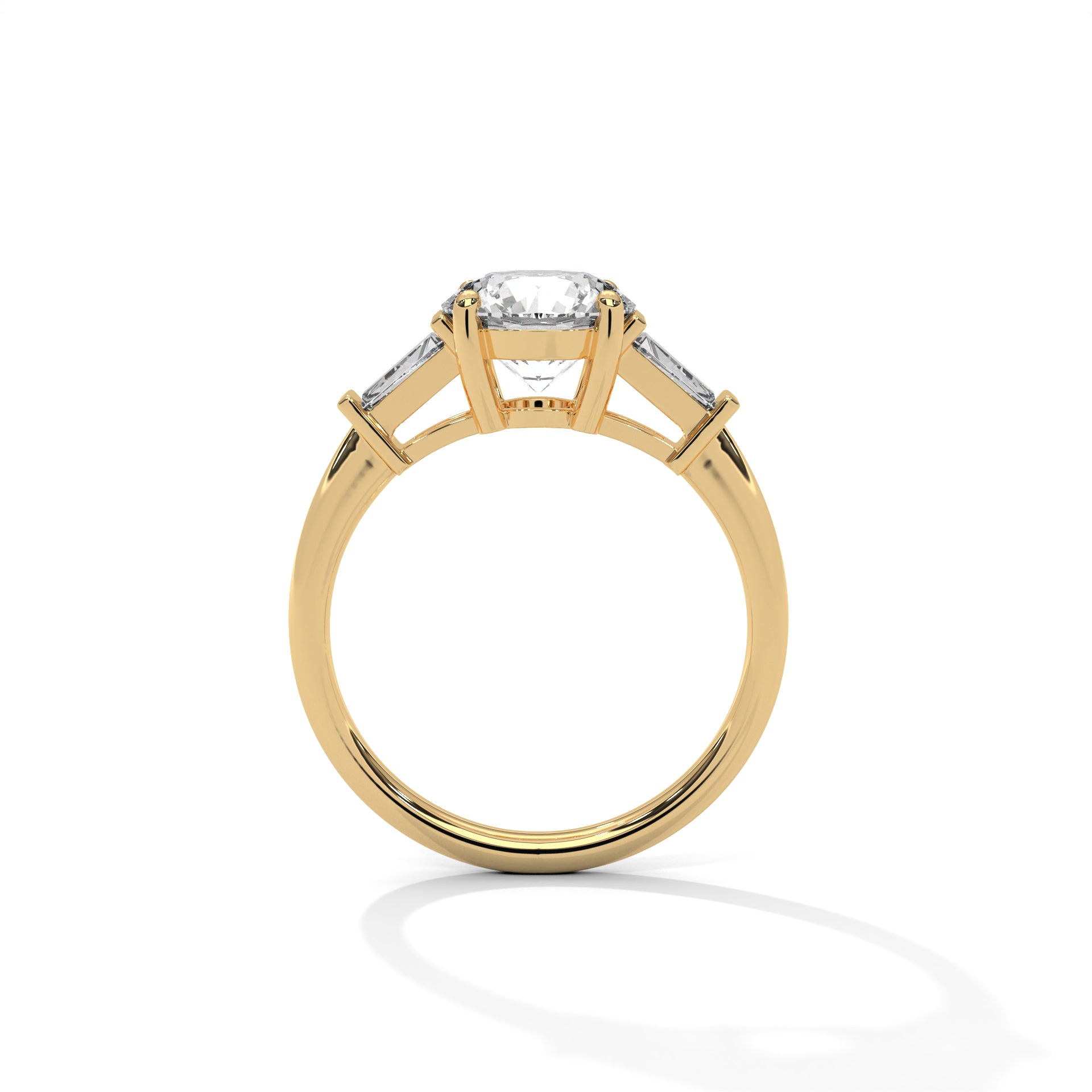 Lumina 2.58 CTW Round-Cut & Baguette Diamond Three-Stone Ring | E-VVS2