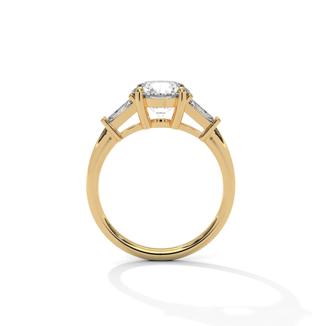 Lumina 2.58 CTW Round-Cut & Baguette Diamond Three-Stone Ring | E-VVS2