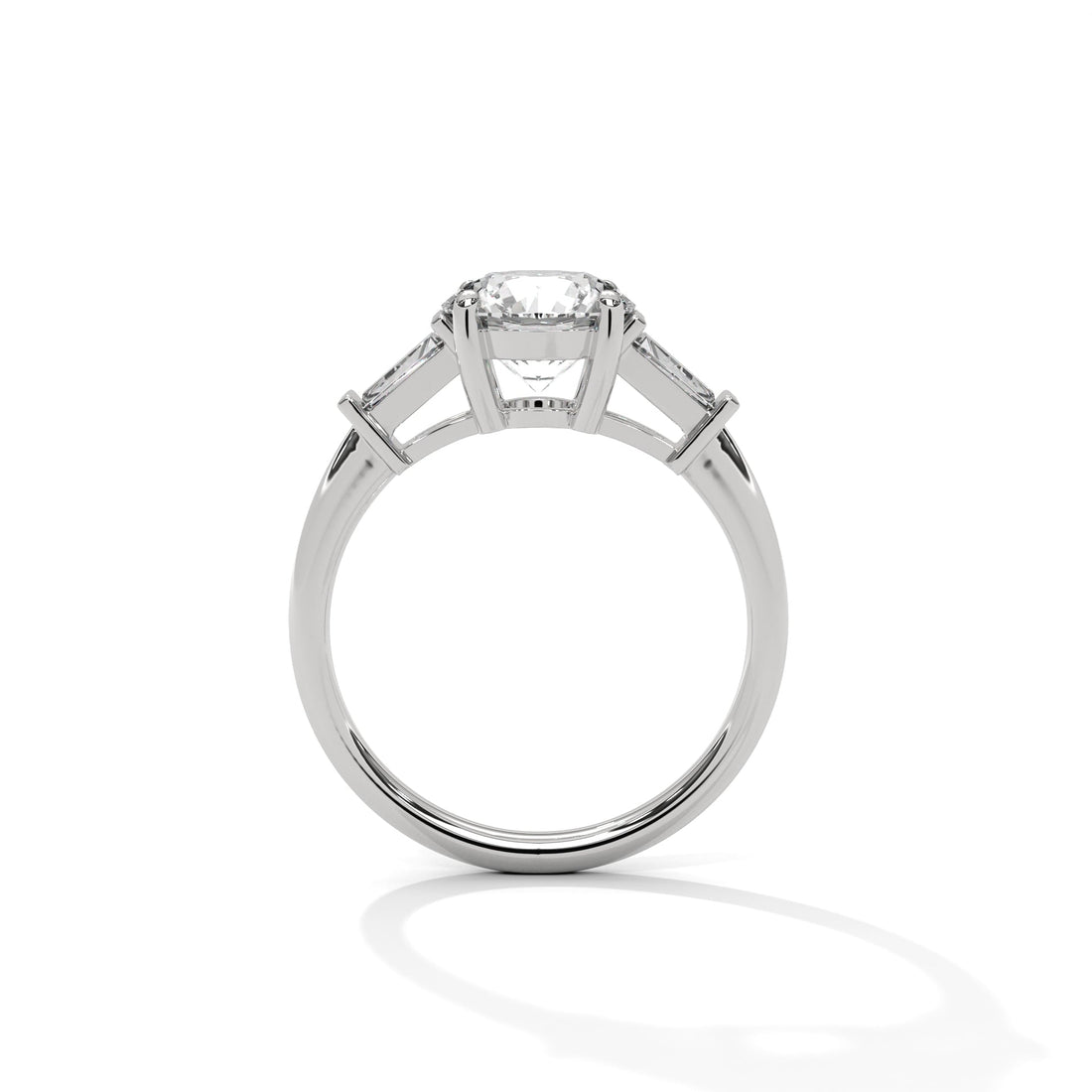 Lumina 2.58 CTW Round-Cut & Baguette Diamond Three-Stone Ring | E-VVS2