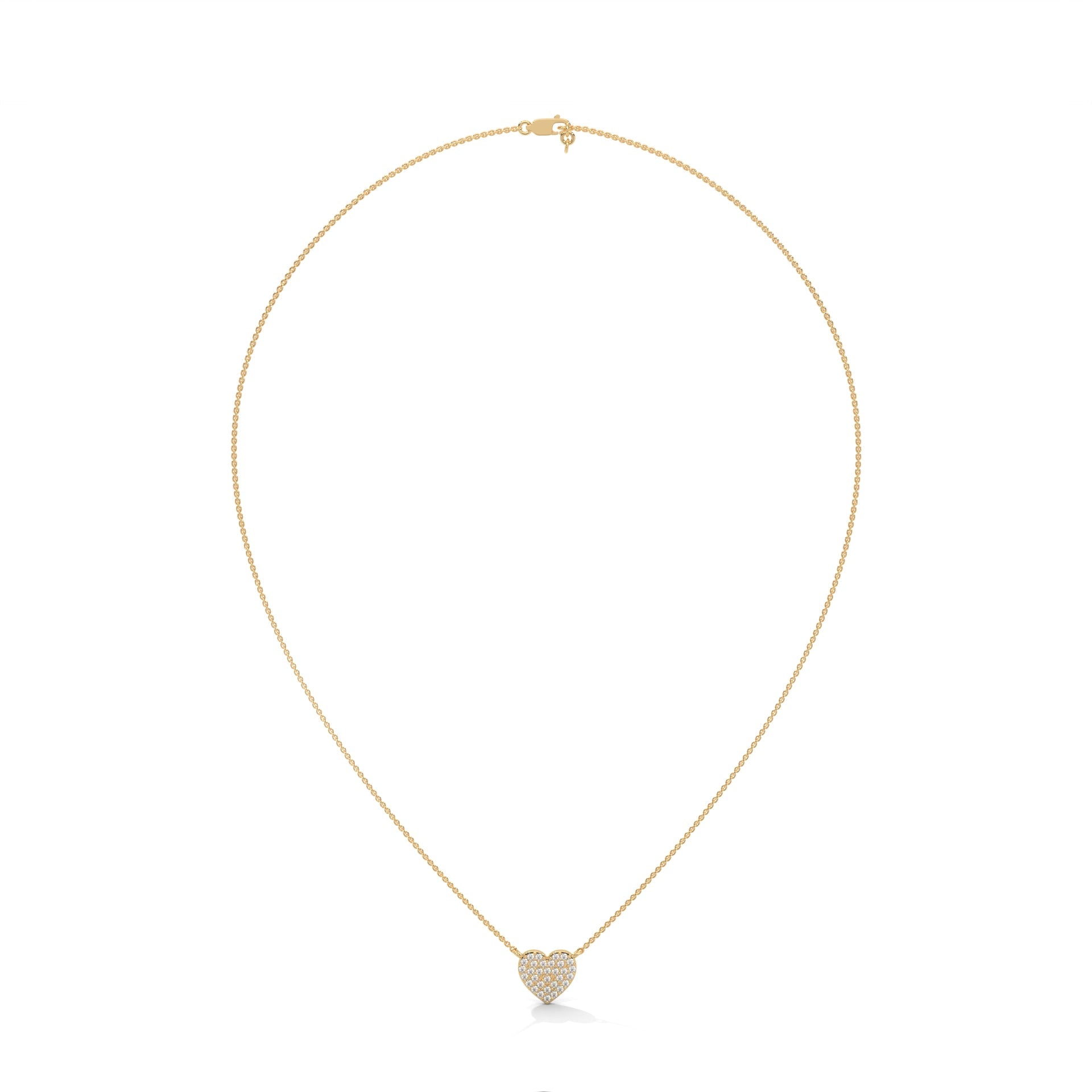Eternal Love: 14K Gold Pavé Heart Diamond Pendant Necklace | 0.26 CTW
