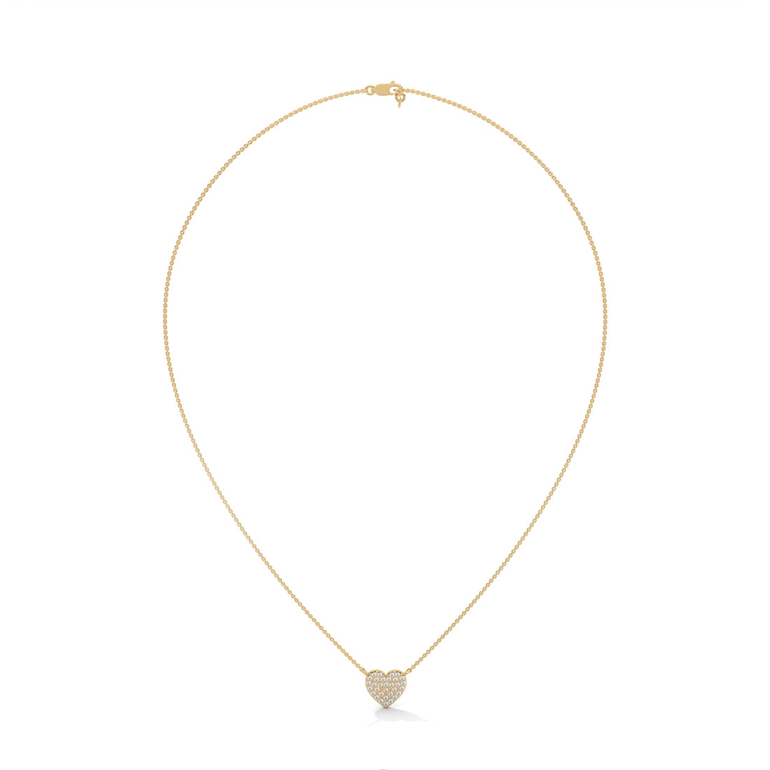 Eternal Love: 14K Gold Pavé Heart Diamond Pendant Necklace | 0.26 CTW