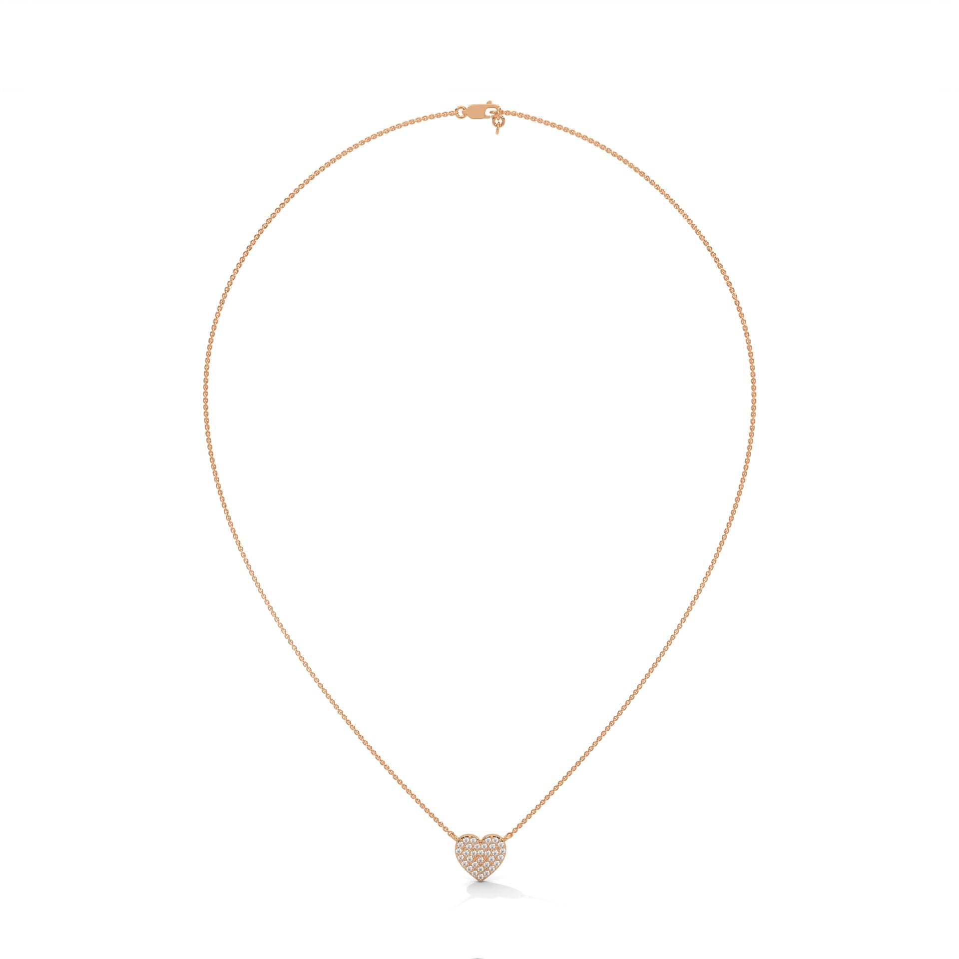 Eternal Love: 14K Gold Pavé Heart Diamond Pendant Necklace | 0.26 CTW