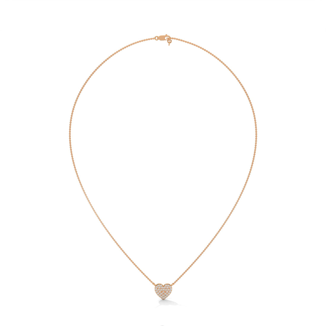 Eternal Love: 14K Gold Pavé Heart Diamond Pendant Necklace | 0.26 CTW