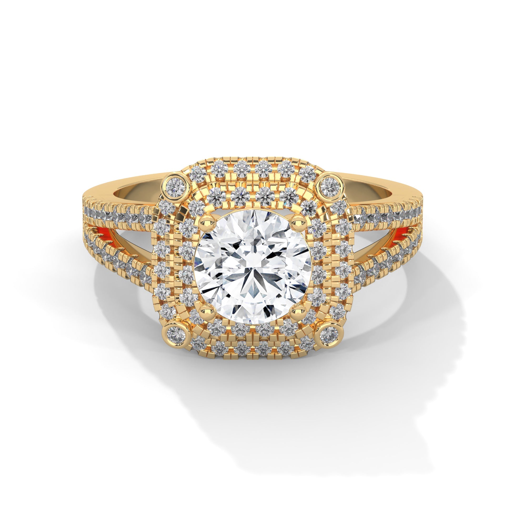 The Radiant Crown 1.40 CTW Round-Cut Diamond Engagement Ring | F-VS1