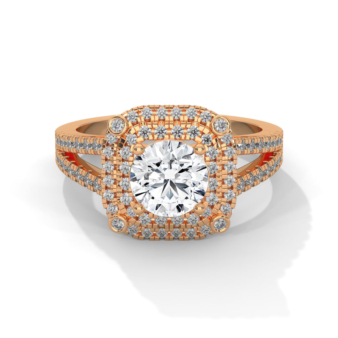 The Radiant Crown 1.40 CTW Round-Cut Diamond Engagement Ring | F-VS1