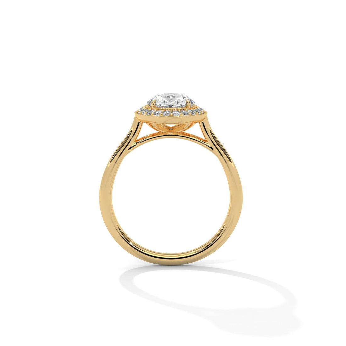Lustrous 2.18 CTW Oval-Cut Diamond Bezel Halo Ring | D-VS2