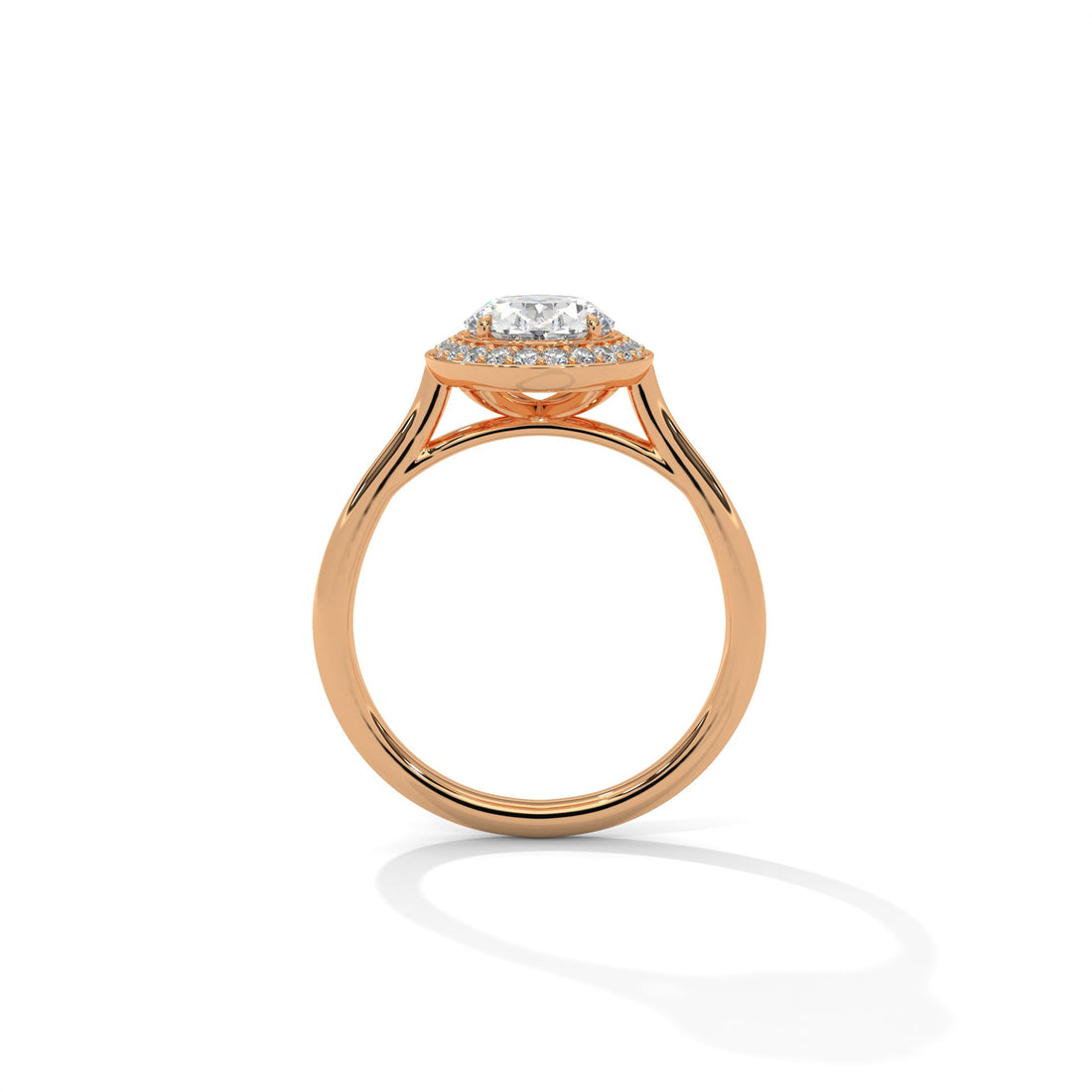 Lustrous 2.18 CTW Oval-Cut Diamond Bezel Halo Ring | D-VS2