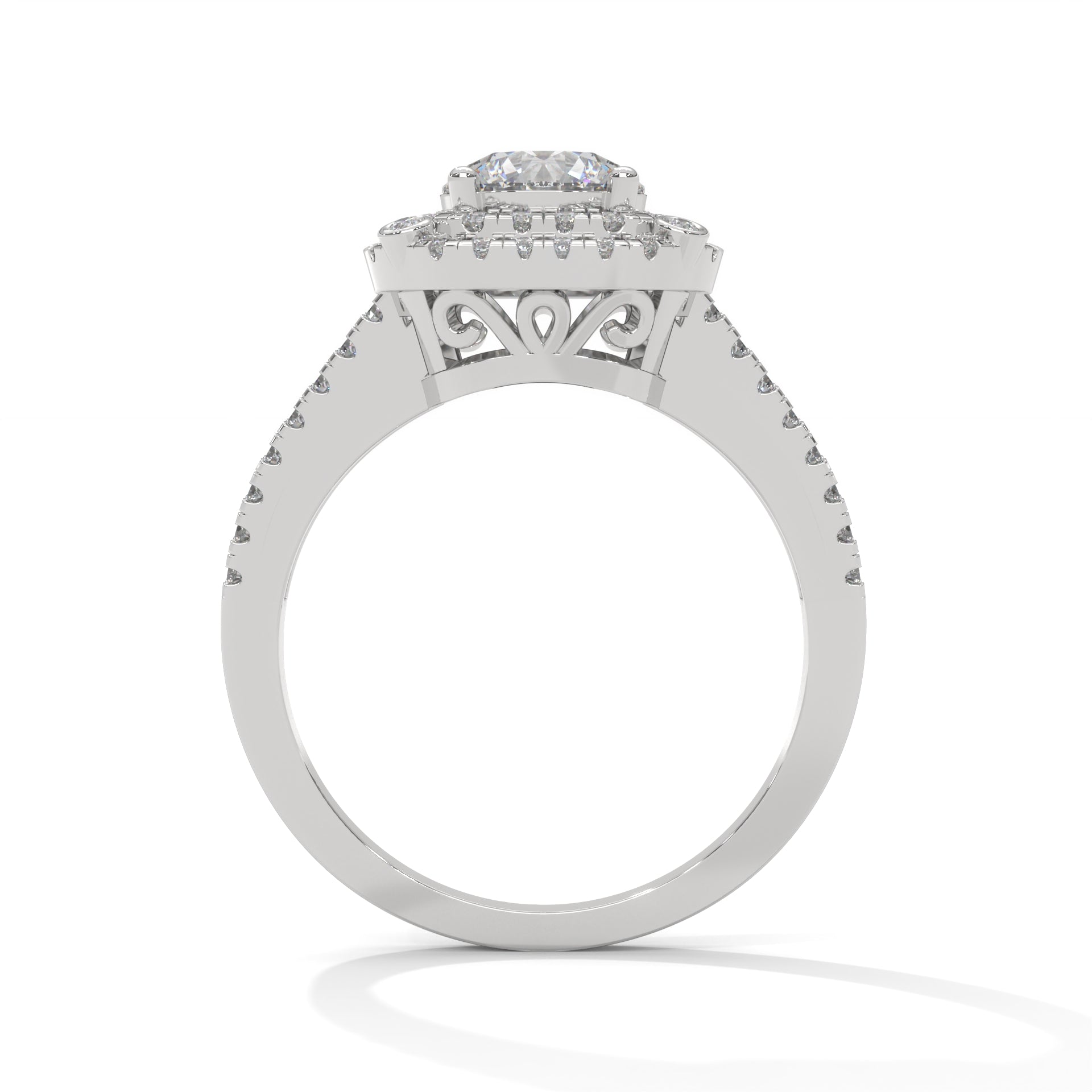 The Radiant Crown 1.40 CTW Round-Cut Diamond Engagement Ring | F-VS1