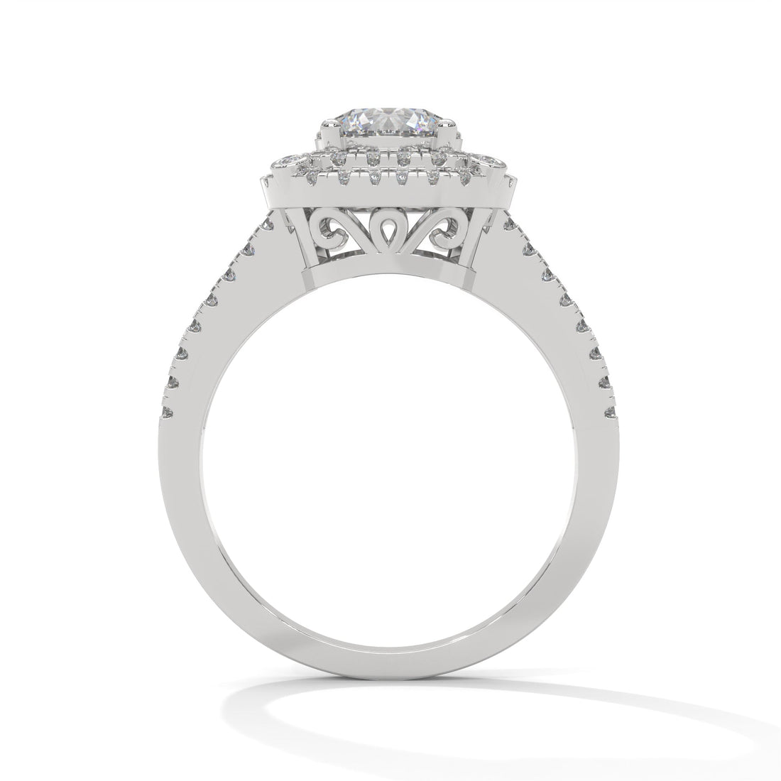 The Radiant Crown 1.40 CTW Round-Cut Diamond Engagement Ring | F-VS1