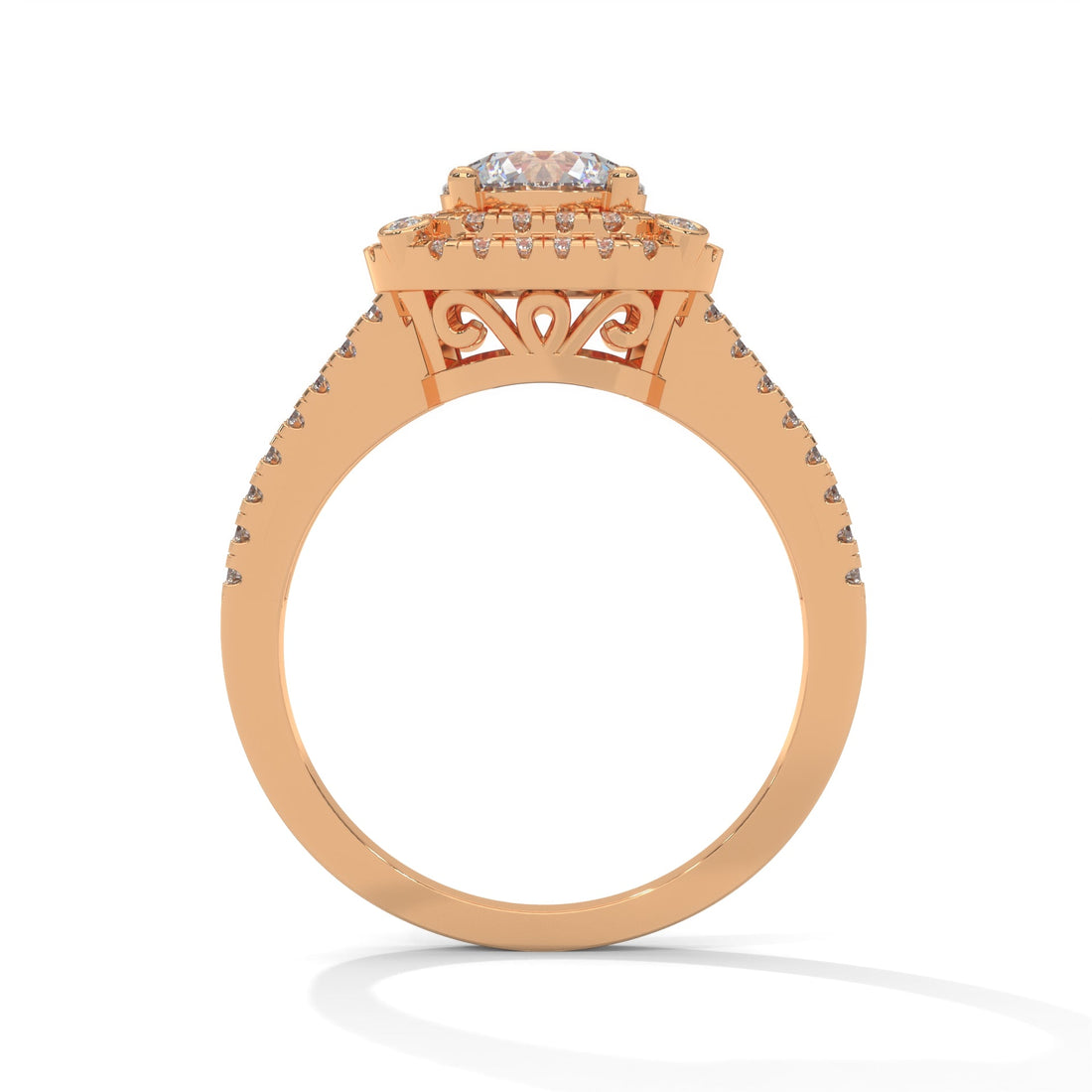 The Radiant Crown 1.40 CTW Round-Cut Diamond Engagement Ring | F-VS1