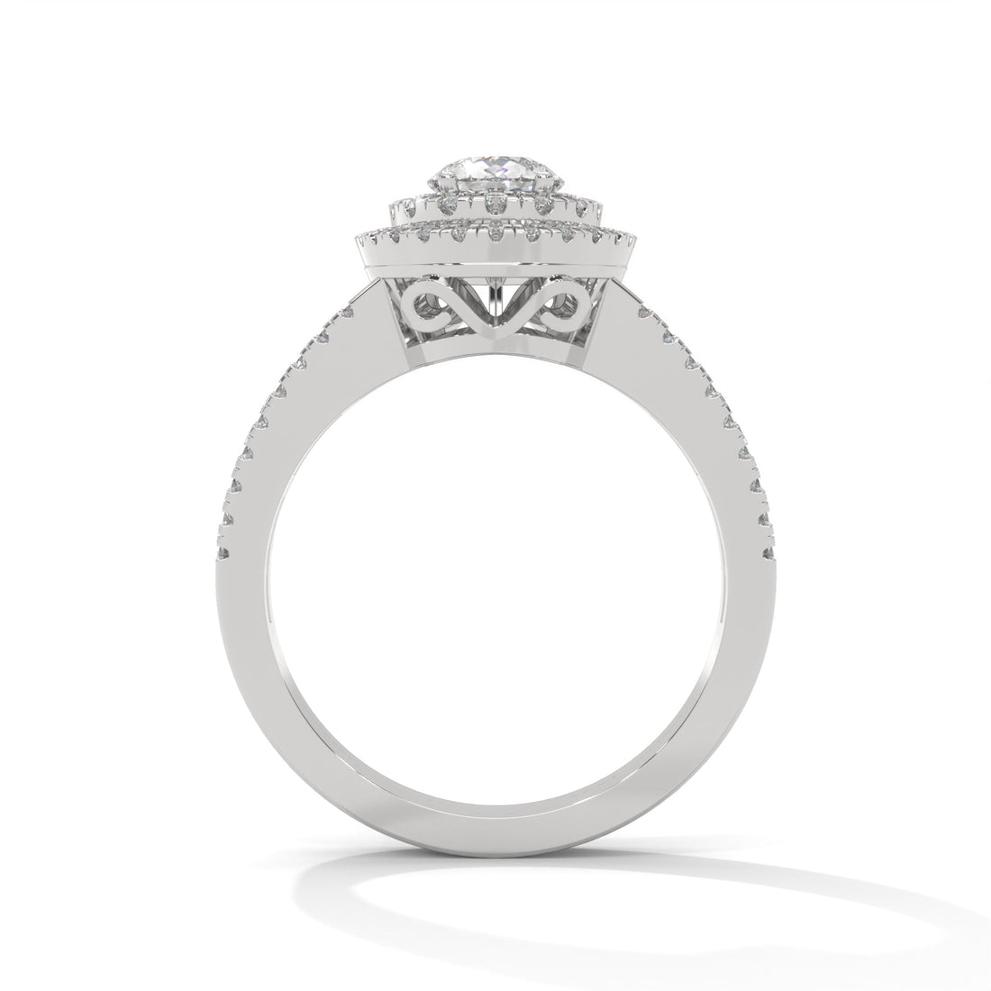 The Diamond Crest 1.56 CTW Pear-Shaped Diamond Engagement Ring | 14K/18K Gold