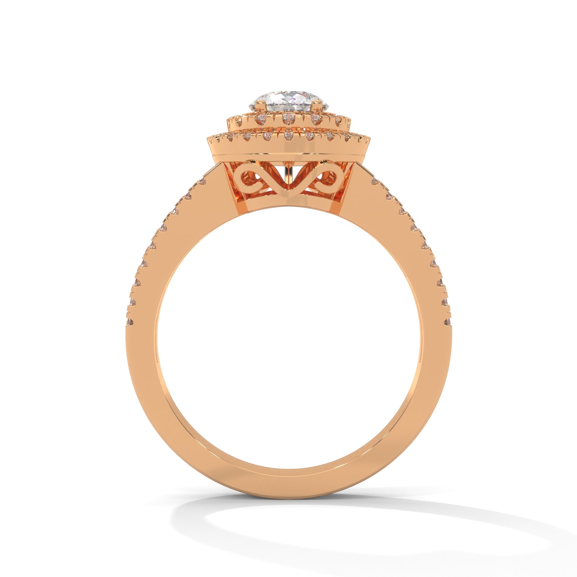 The Diamond Crest 1.56 CTW Pear-Shaped Diamond Engagement Ring | 14K/18K Gold