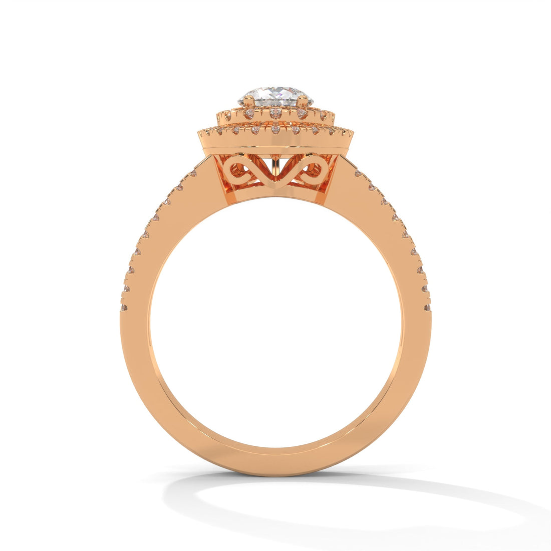 The Diamond Crest 1.56 CTW Pear-Shaped Diamond Engagement Ring | 14K/18K Gold