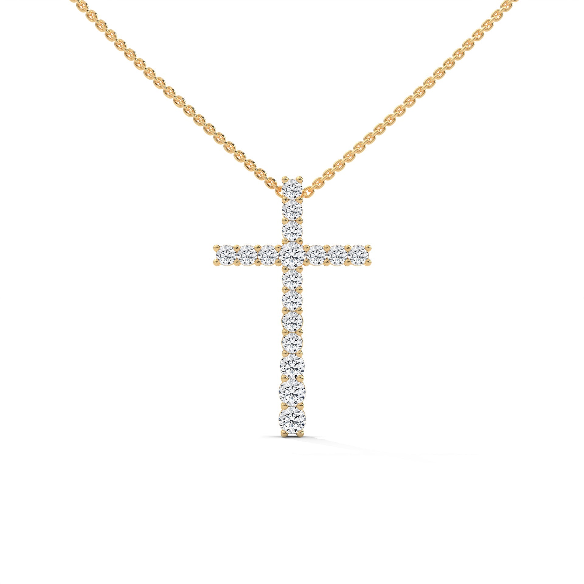 Divine Radiance Diamond Cross Pendant – 14K Gold | 0.48 CTW