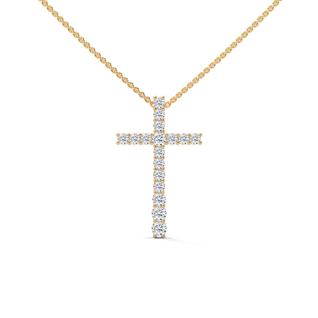 Divine Radiance Diamond Cross Pendant – 14K Gold | 0.48 CTW