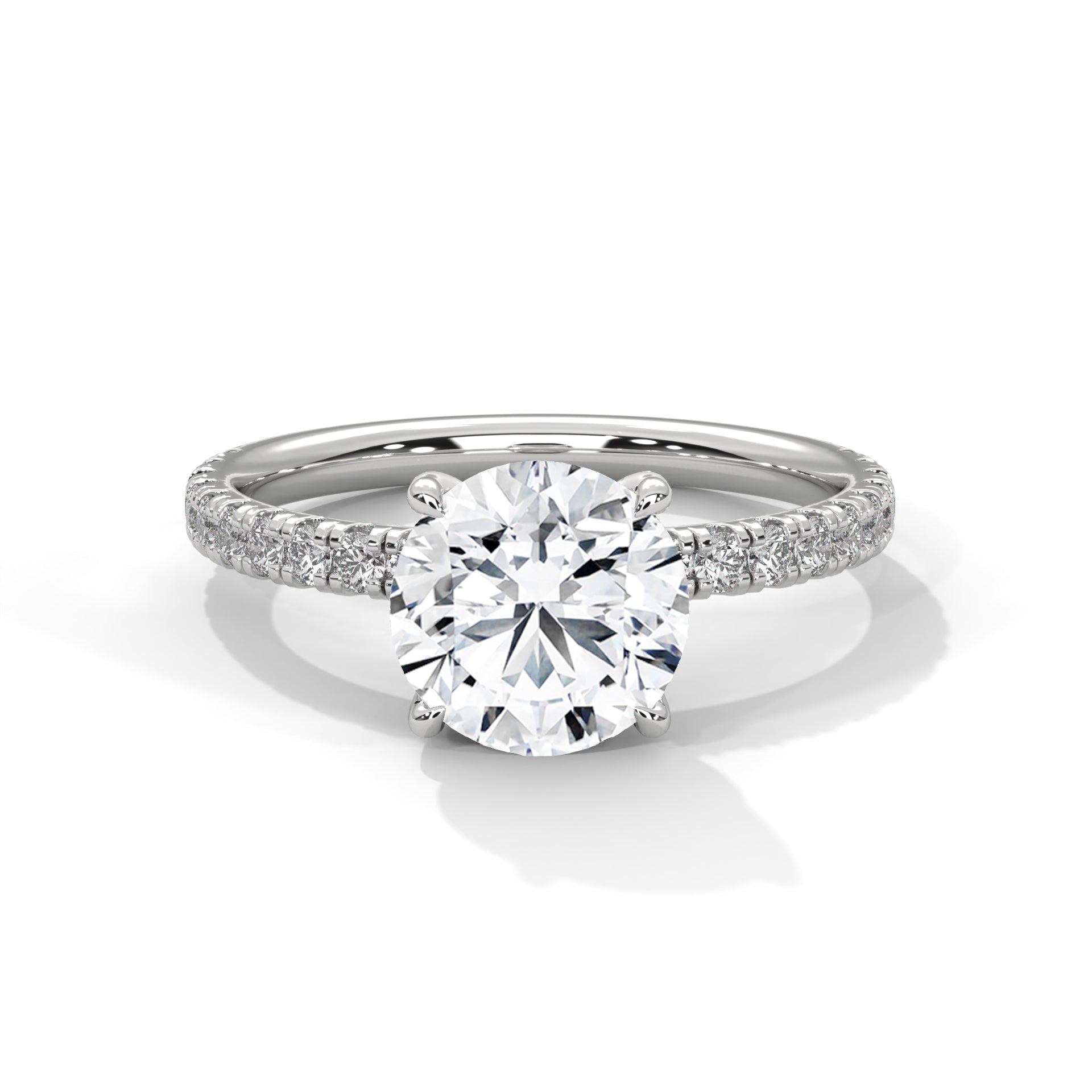 Odessa 1ct Round Lab-Grown Diamond Pave Engagement Ring | 1.47 CTW