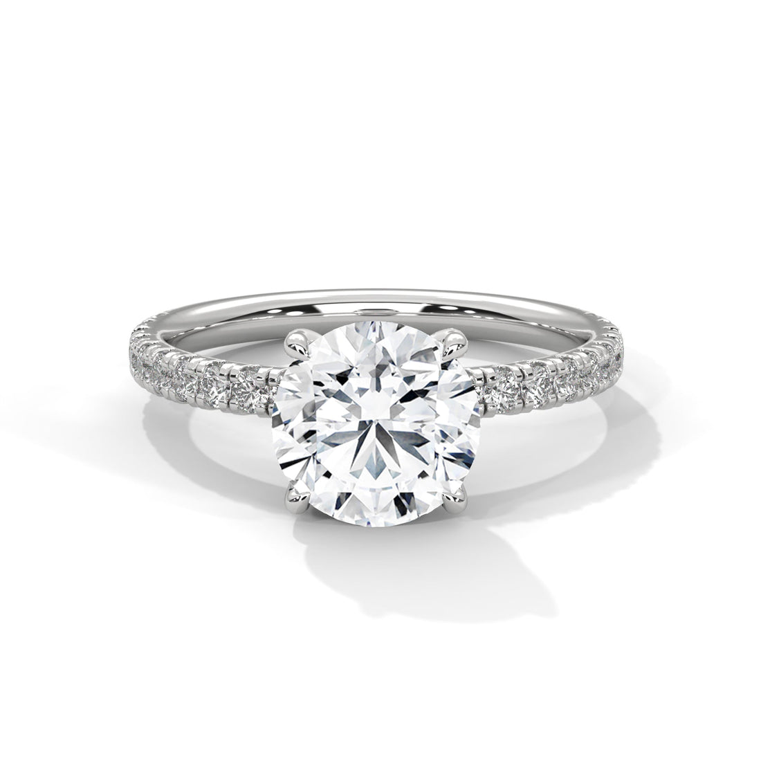 Odessa 1ct Round Lab-Grown Diamond Pave Engagement Ring | 1.47 CTW