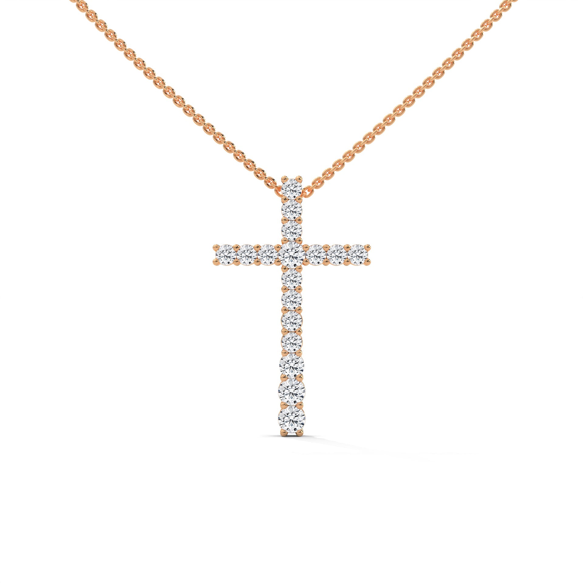 Divine Radiance Diamond Cross Pendant – 14K Gold | 0.48 CTW