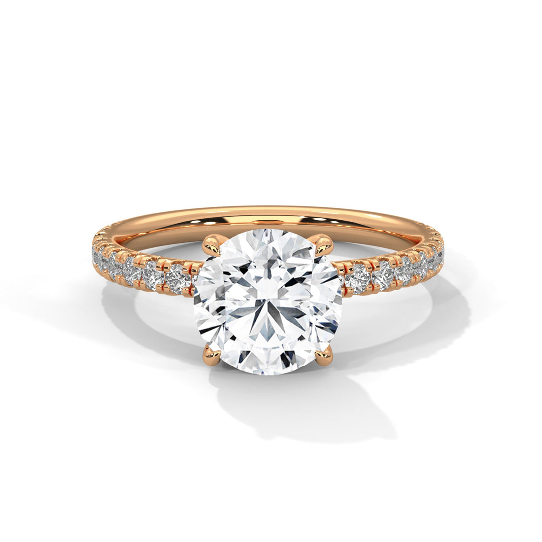 Odessa 1ct Round Lab-Grown Diamond Pave Engagement Ring | 1.47 CTW