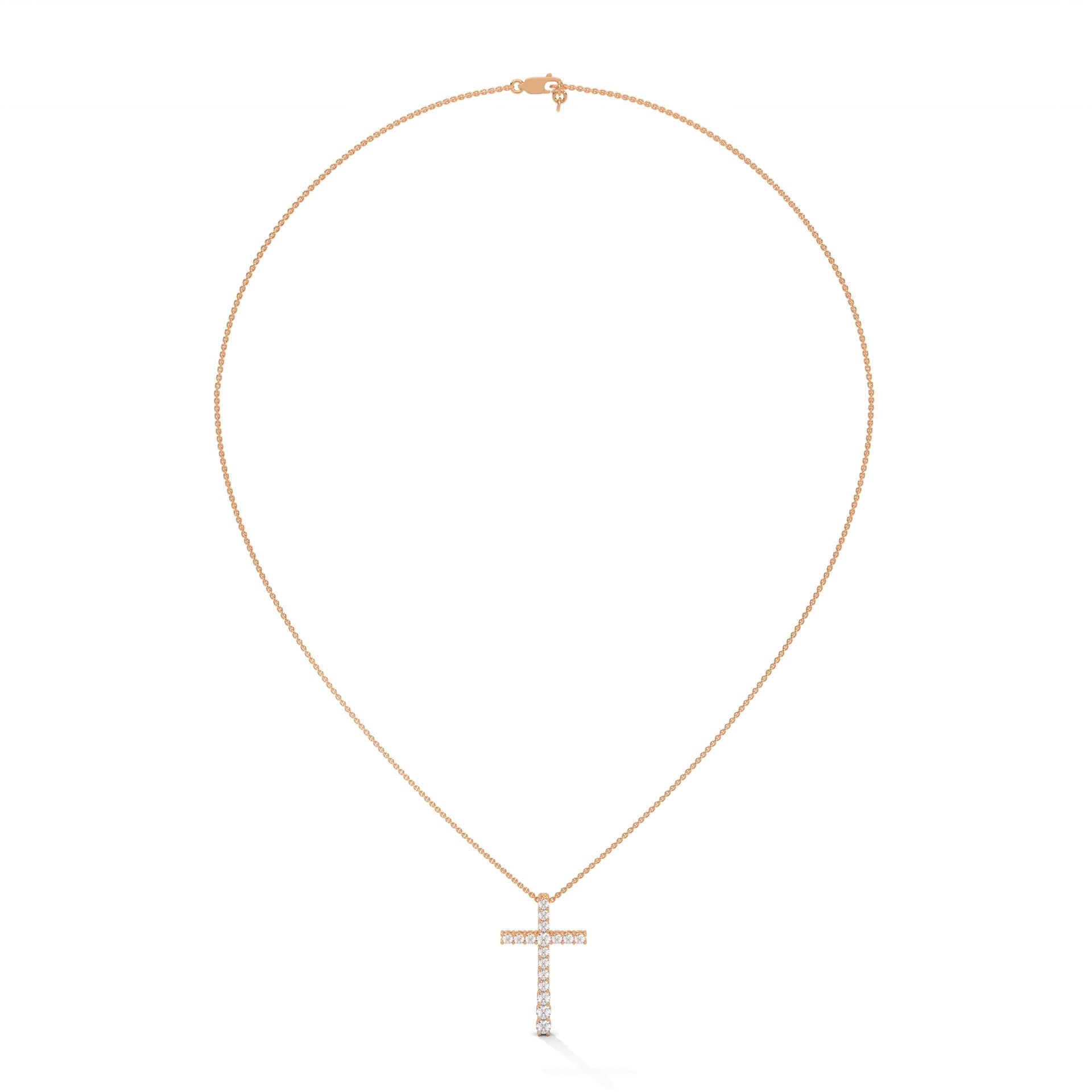 Divine Radiance Diamond Cross Pendant – 14K Gold | 0.48 CTW