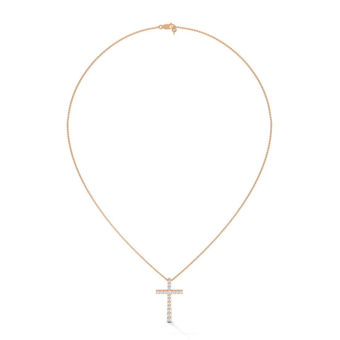 Divine Radiance Diamond Cross Pendant – 14K Gold | 0.48 CTW