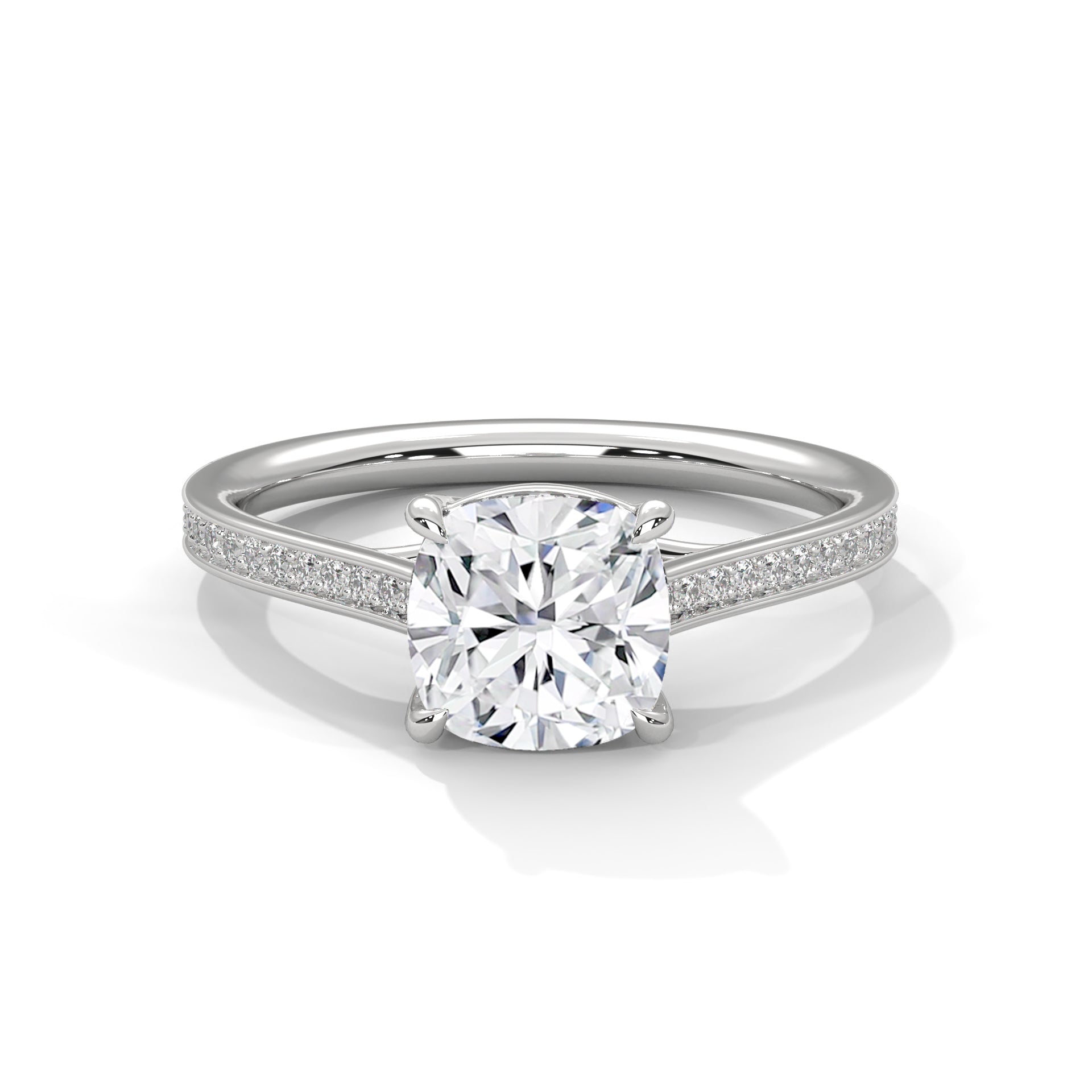 Xalora Bliss 1.5 CT Cushion-Cut Lab Grown Diamond Pave Ring | 1.62 CTW