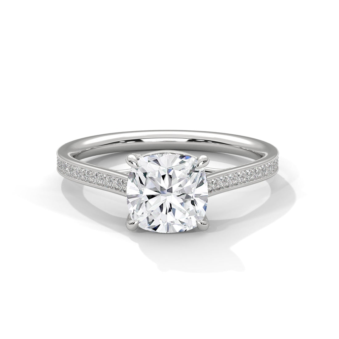 Xalora Bliss 1.5 CT Cushion-Cut Lab Grown Diamond Pave Ring | 1.62 CTW