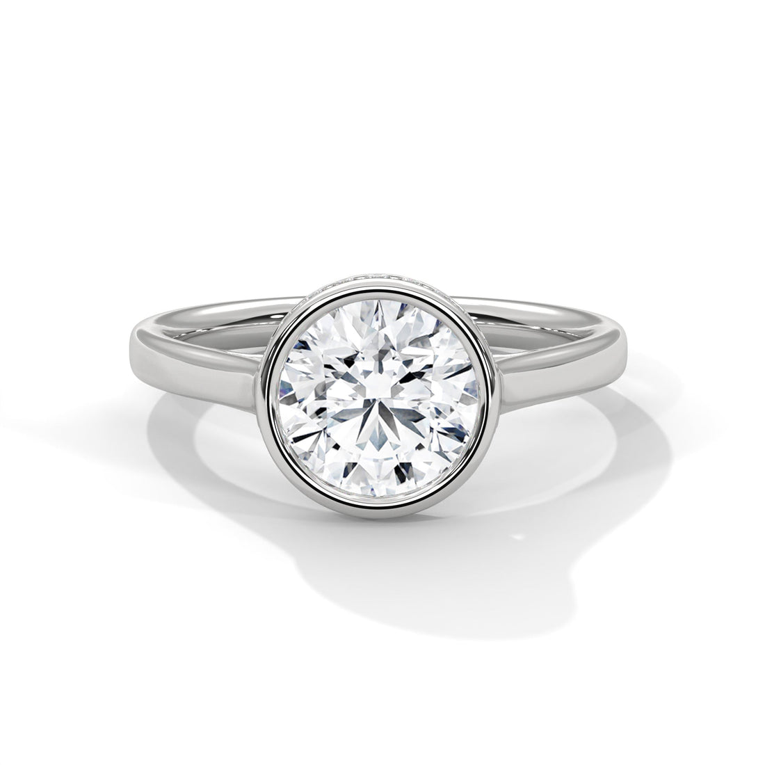 Modern Halo 1.5 CT Round-Cut Lab Grown Diamond Bezel Ring | 1.64 CTW