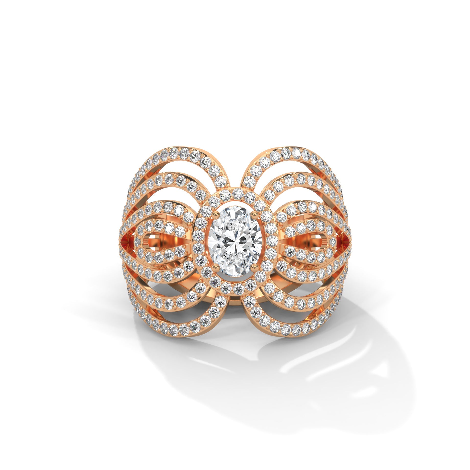 Aurelia 1.74 CTW Oval & Round Lab-Grown Diamond Ring