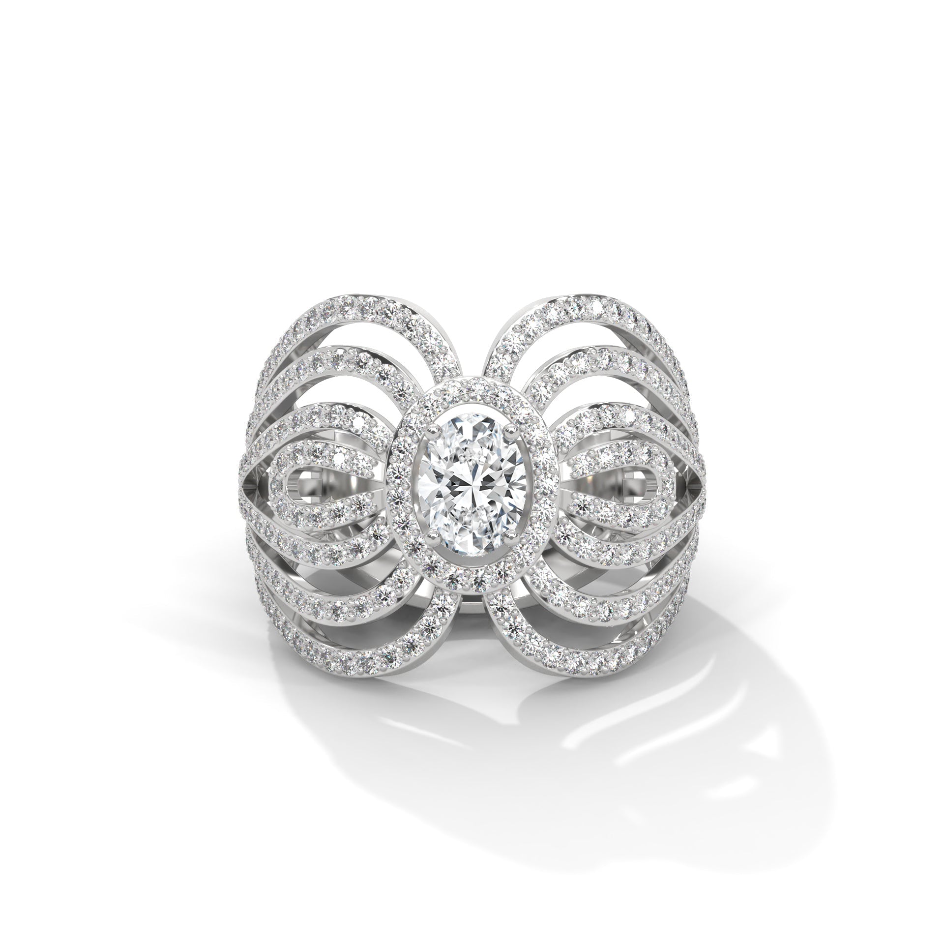 Aurelia 1.74 CTW Oval & Round Lab-Grown Diamond Ring