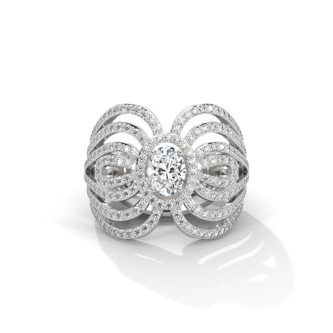 Aurelia 1.74 CTW Oval & Round Lab-Grown Diamond Ring