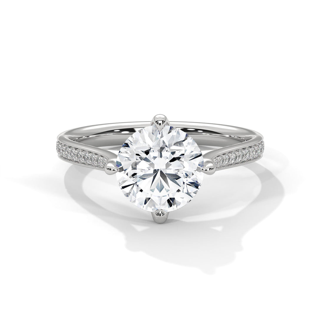 Ethereal Glow 1 CT Round-Cut Lab Grown Diamond Pave Ring | 1.18 CTW