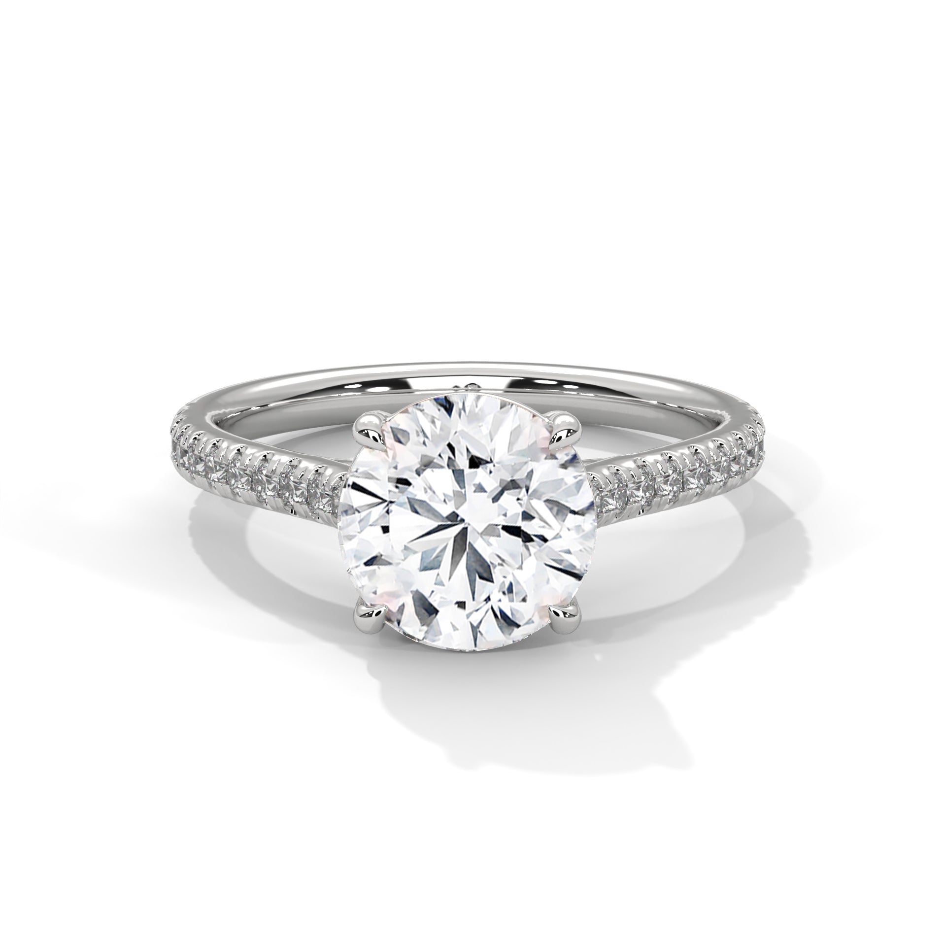 Radiant Harmony 1.5 CT Round-Cut Lab Grown Diamond Pave Ring | 1.72 CTW