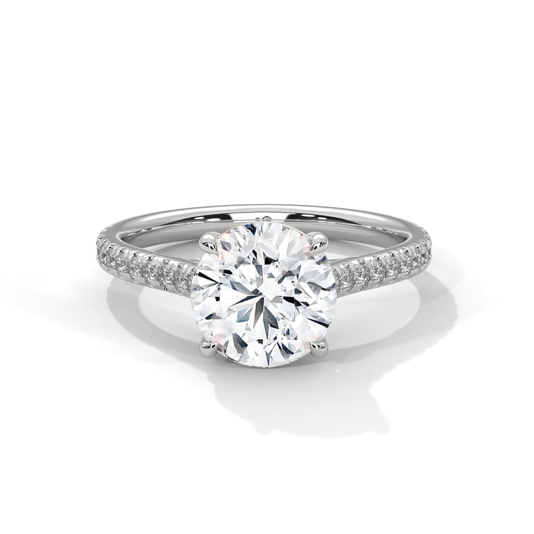 Radiant Harmony 1.5 CT Round-Cut Lab Grown Diamond Pave Ring | 1.72 CTW