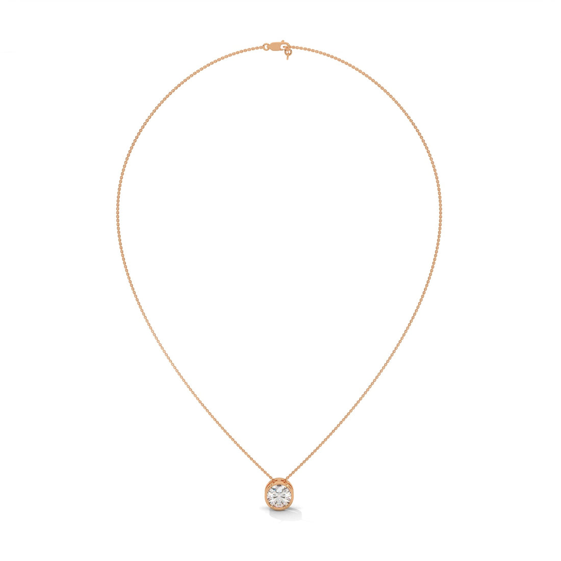 Eclipse Radiance Round-Cut Diamond Pendant Necklace 2.00ct | 14K Gold |16”&18” Chain
