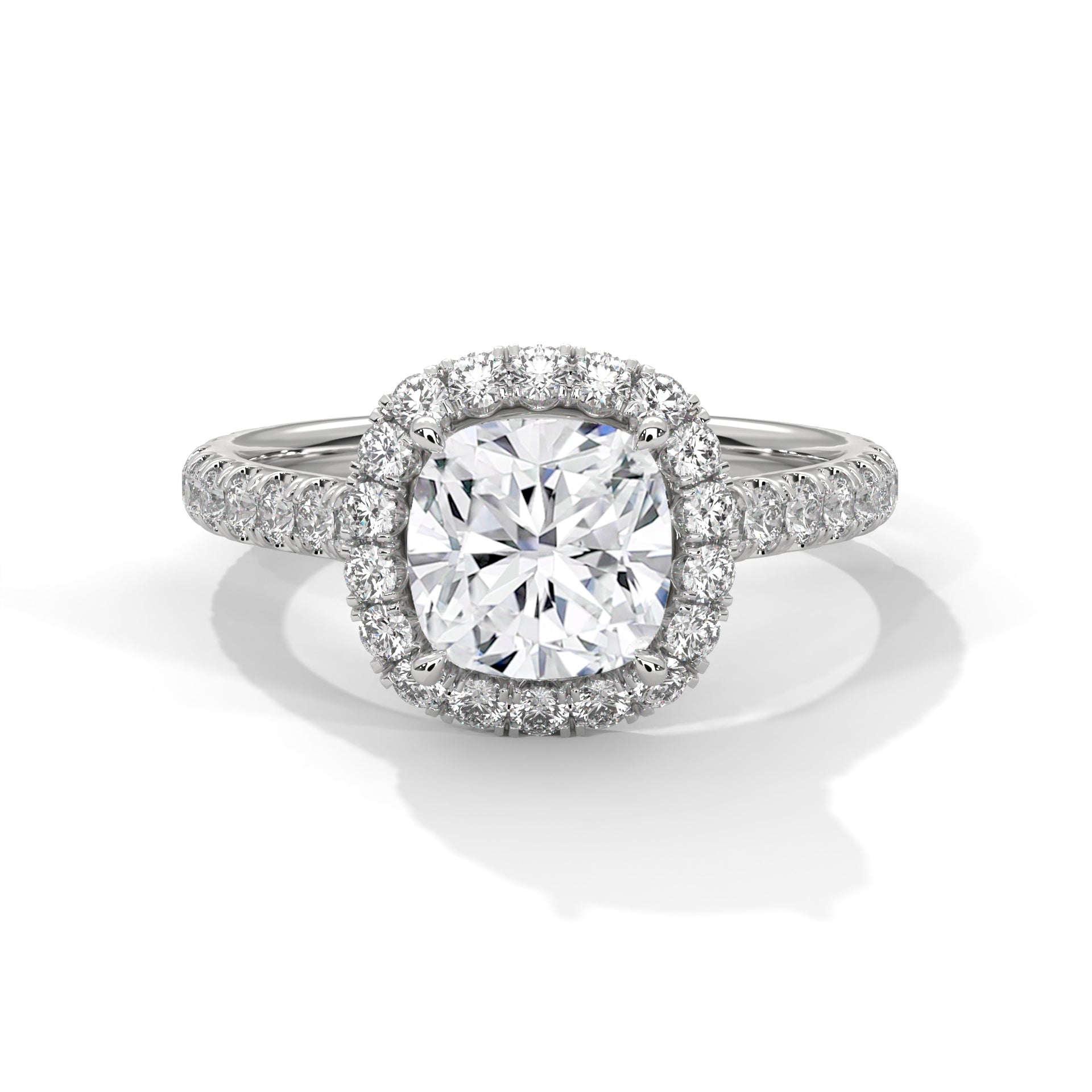 Regal Spark 1.5CT Cushion Lab-Grown Diamond Engagement Ring | 2.11 CTW