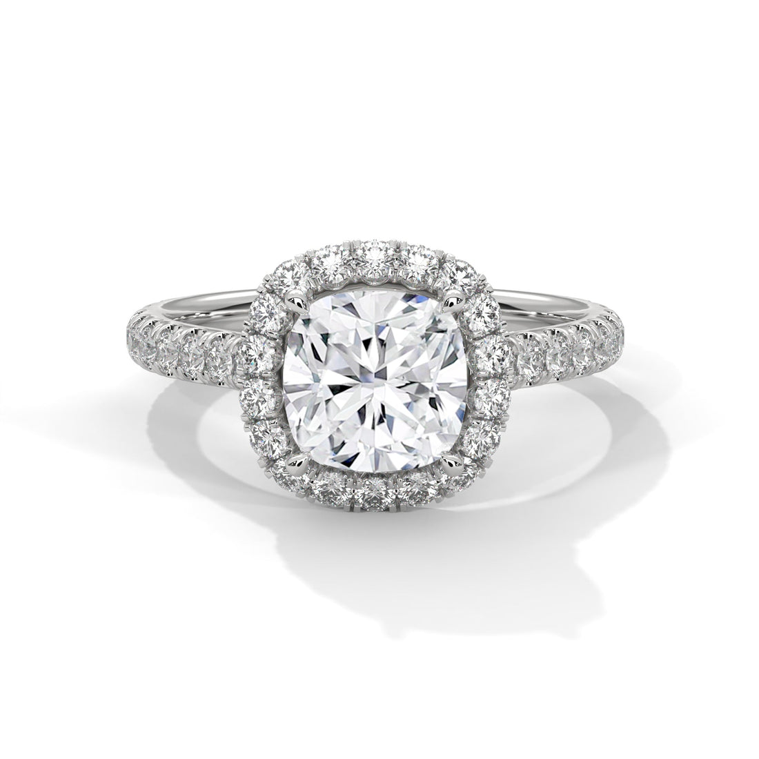Regal Spark 1.5CT Cushion Lab-Grown Diamond Engagement Ring | 2.11 CTW
