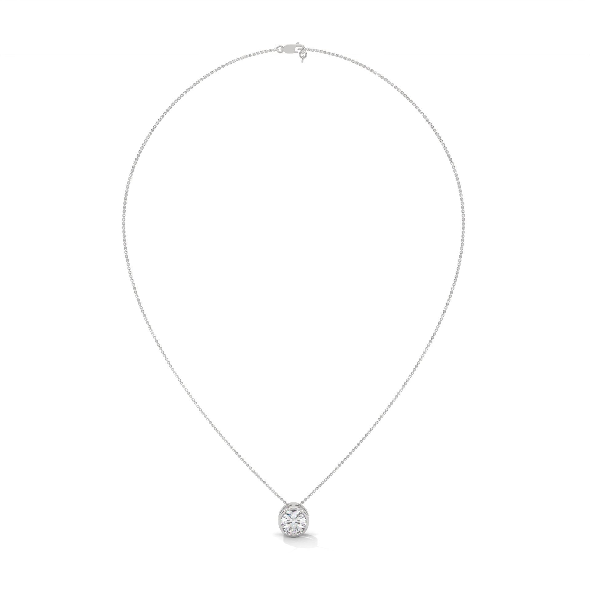 Eclipse Radiance Round-Cut Diamond Pendant Necklace 2.00ct | 14K Gold |16”&18” Chain