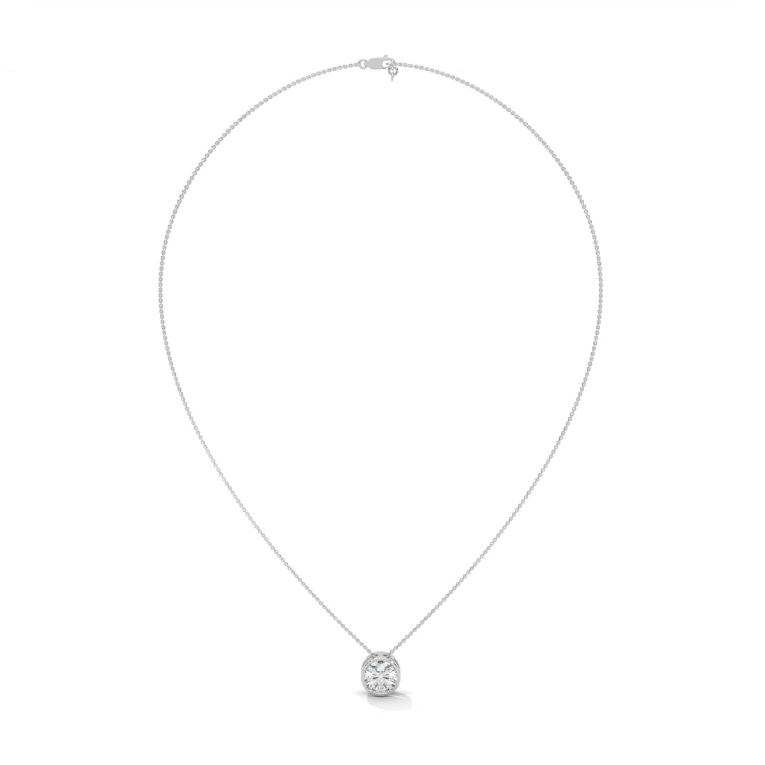 Eclipse Radiance Round-Cut Diamond Pendant Necklace 2.00ct | 14K Gold |16”&18” Chain