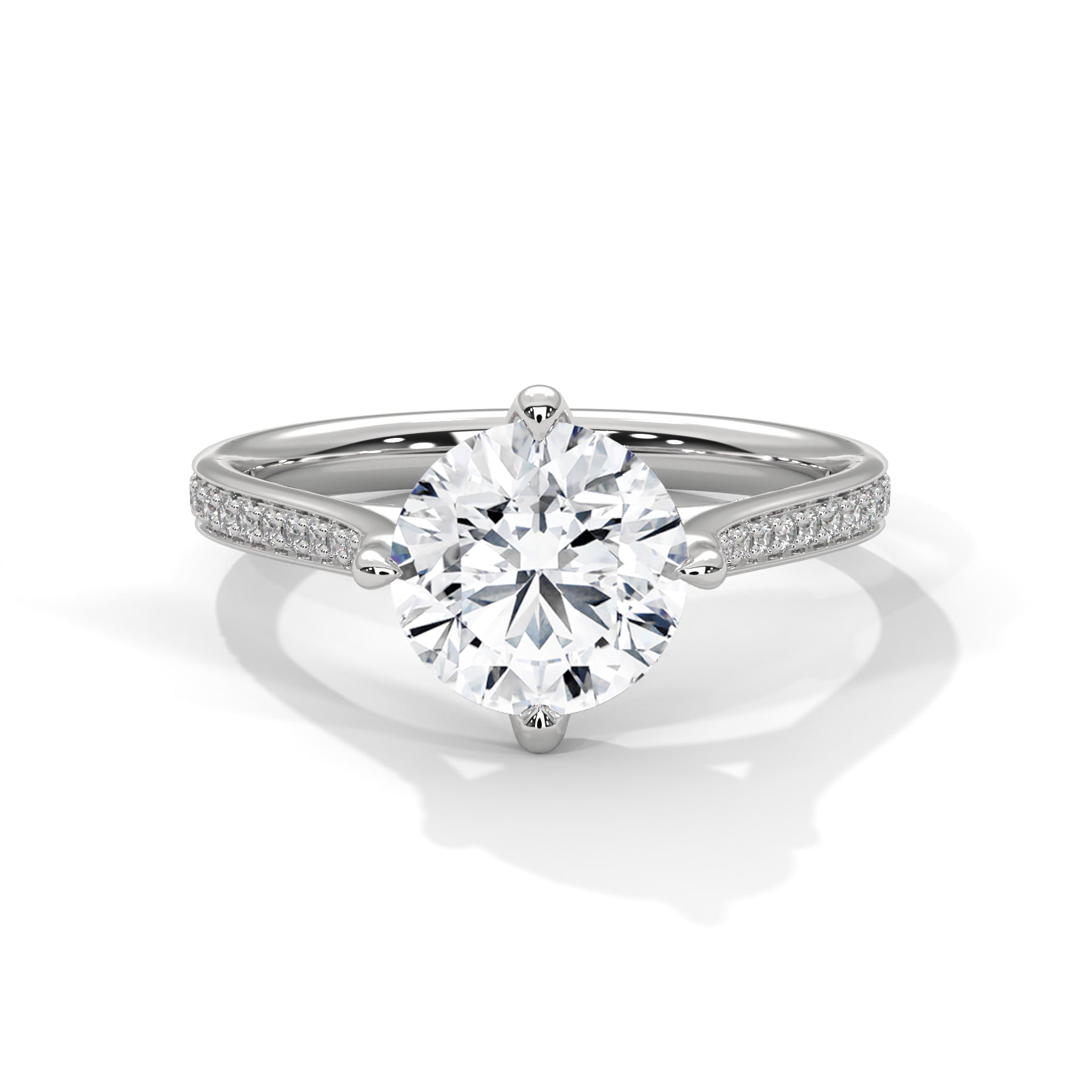 Graceful Spark 1.5 CT Round-Cut Lab Grown Diamond Pave Ring | 1.68 CTW