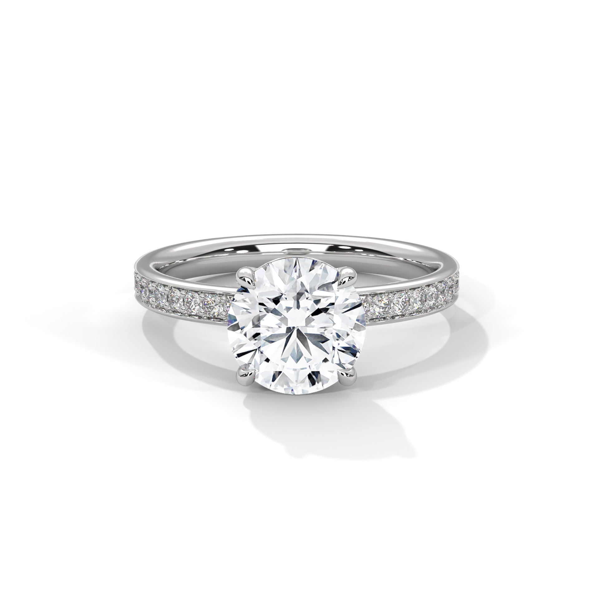 Shiny 1 CT Round-Cut Lab Grown Diamond Pave Ring | 1.46 CTW