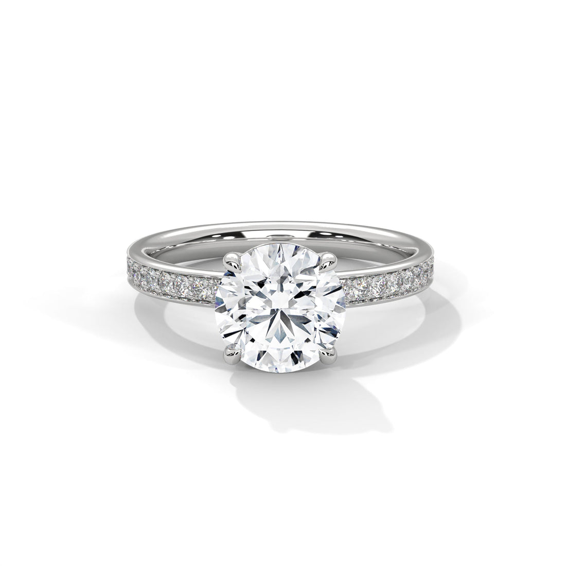 Shiny 1 CT Round-Cut Lab Grown Diamond Pave Ring | 1.46 CTW