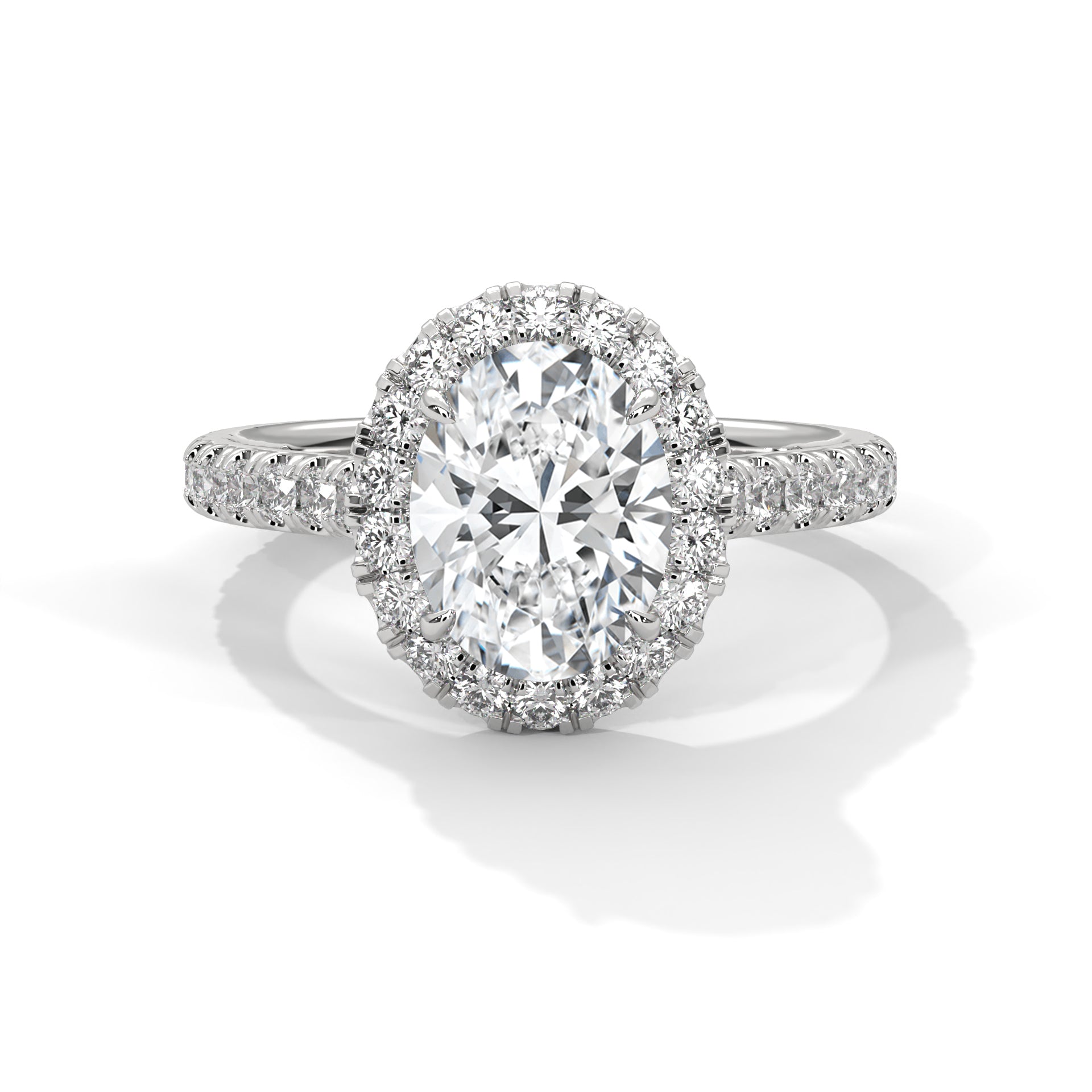 Celestial Bloom 2.61 CTW Oval-Cut Diamond Halo Gold RIng