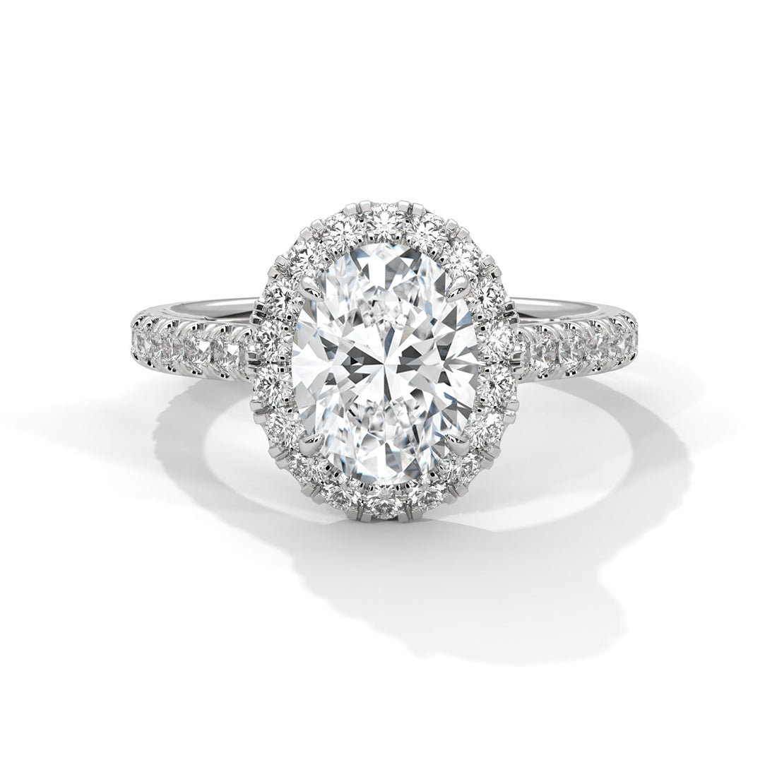 Celestial Bloom 2.61 CTW Oval-Cut Diamond Halo Gold RIng