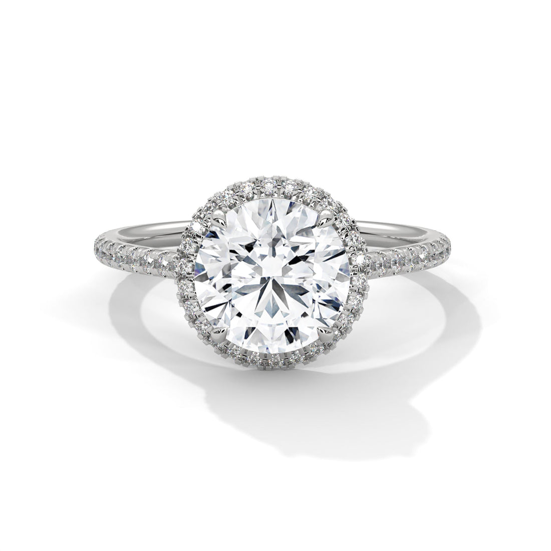 Luminous Halo 2.34 CTW Round-Cut Diamond Engagement Ring | E VVS1