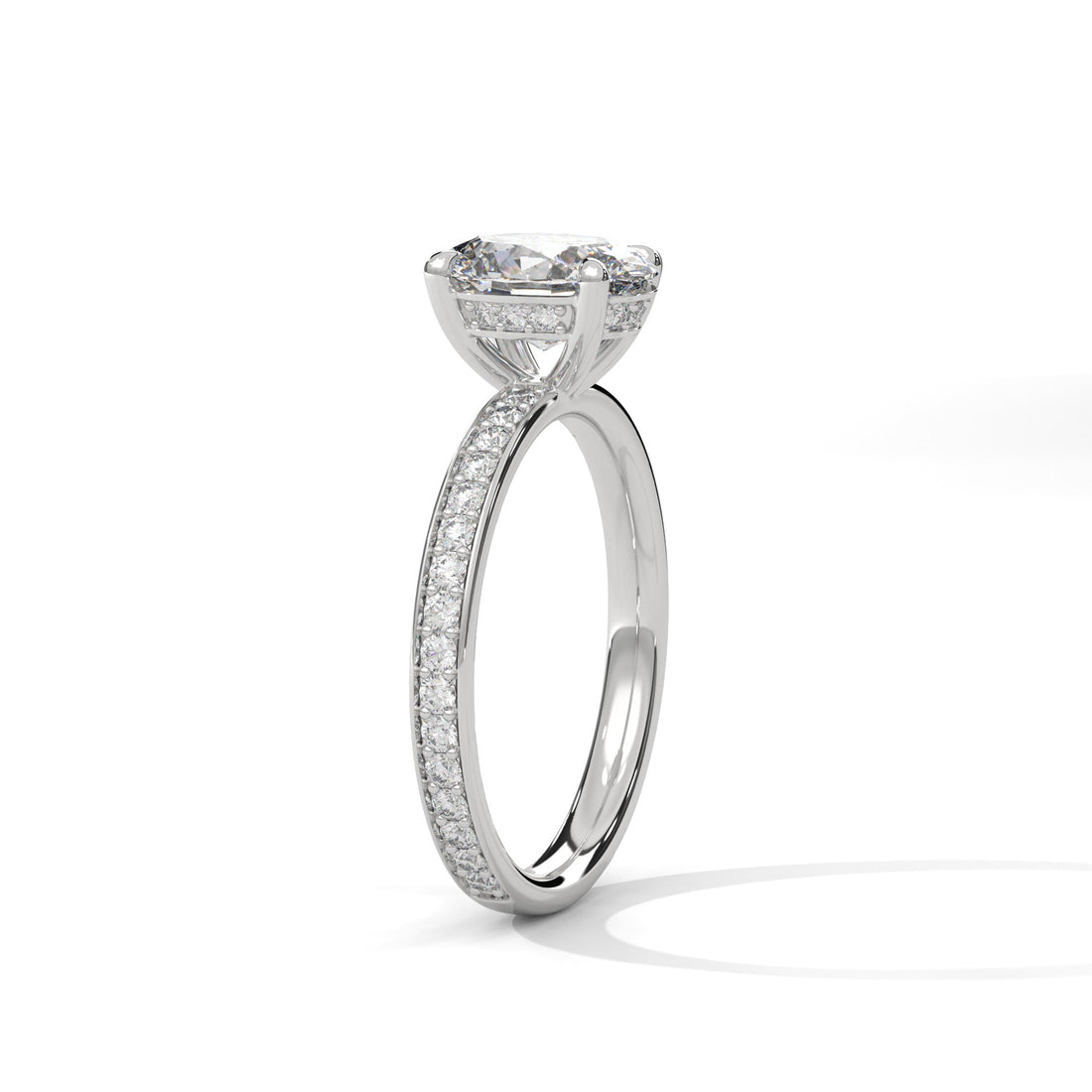 Elegance 1.5 CT Oval-Cut Lab Grown Diamond Pave Ring | 1.96 CTW