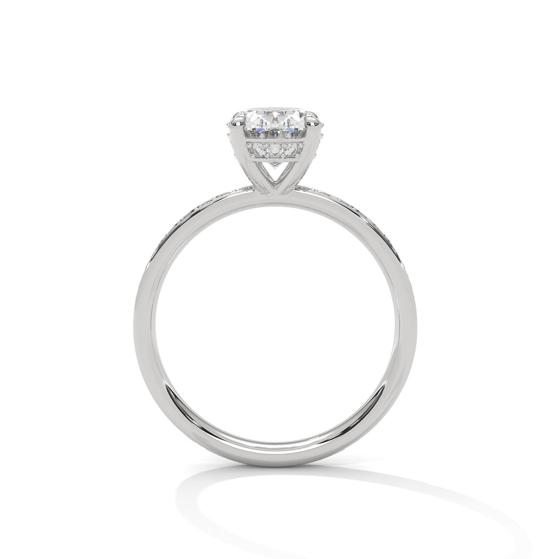 Elegance 1.5 CT Oval-Cut Lab Grown Diamond Pave Ring | 1.96 CTW