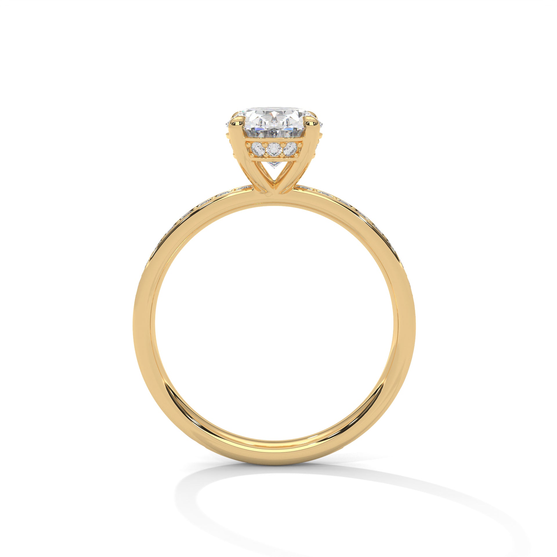 Brilliance 3 CT Oval-Cut Lab Grown Diamond Pave Ring | 3.46 CTW